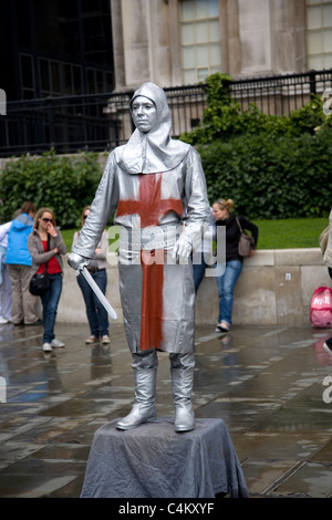 Street performer in Trafalgar Square - London Stock Photo