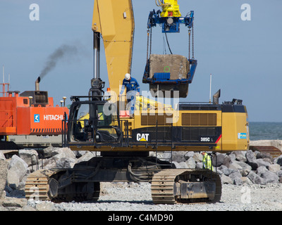 Construction site of Maasvlakte 2, Port of Rotterdam the Netherlands Stock Photo