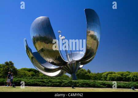 Floralis Generica is a sculpture made of steel and aluminum located in Plaza de las Naciones Unidas in Buenos Aires, Argentina. Stock Photo