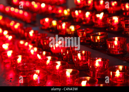 candles burning in a church Stock Photo