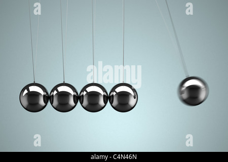 Newton's Cradle with motion blur Stock Photo