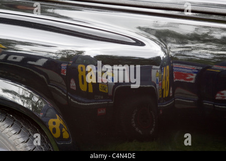 Reflection on the side of a classic custom car Stock Photo