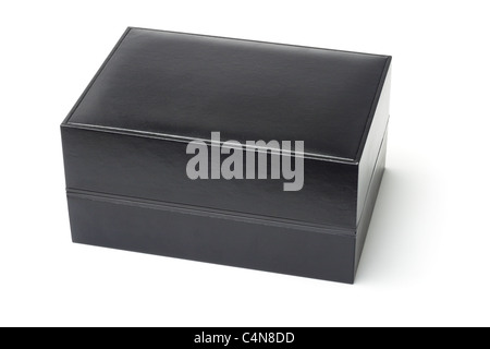 Black jewelry box isolated on white background Stock Photo