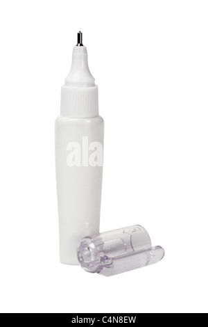 Correction pen with roller ball tip on white background Stock Photo