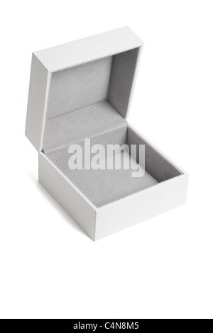 Open empty white gift box on isolated background Stock Photo