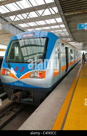 Beijing, China, View inside Metro, Subway, Train Station, on Platform Stock Photo