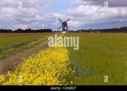 Pitstone windmill in the village of Ivinghoe in the chilterns Buckinghamshire Stock Photo