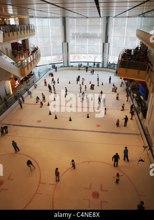 Ice rink in Elements mall, Kowloon Station, West Kowloon, Hong Kong, China Stock Photo