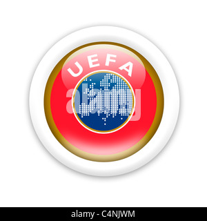 UEFA logo flag symbol football Stock Photo