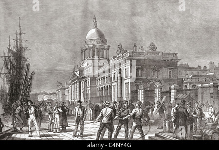 The Custom House, Dublin, Ireland in the late 19th century. Stock Photo