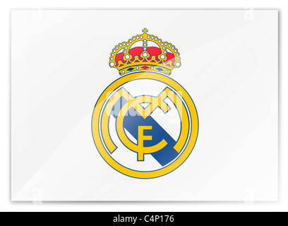 Real Madrid CF logo symbol flag Stock Photo