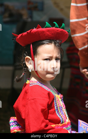 latin american people wearing traditional costumes at event in rome Stock Photo