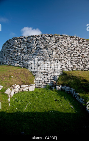 The main wall of Iron Age Clickimin Broch and Settlement, Lerwick, Shetland, Scotland.  SCO 7272 Stock Photo