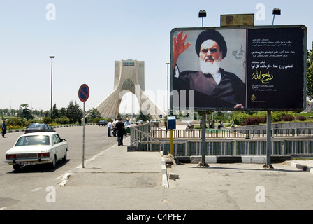 Azadi (Freedom) Square in Tehran, Islamic Republic of Iran. View of Iranian city with traffic, cars, landmark, monument Stock Photo
