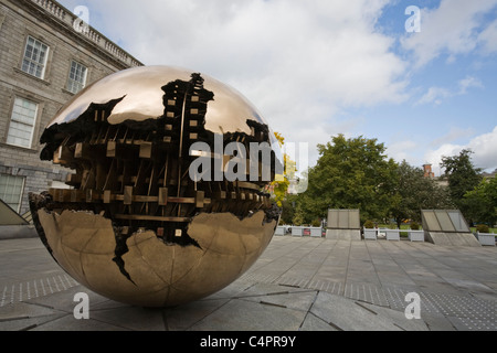 Sphere into Sphere, Trinity College, Dublin, Republic of Ireland Stock Photo