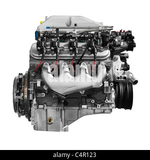 License available at MaximImages.com - Supercharged V8 Cadillac 556HP 6.2L LSA engine isolated on white background with clipping path Stock Photo