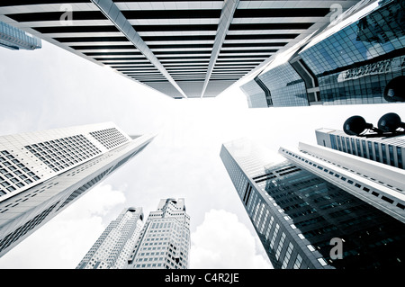 Skyscrapers of the financial district, central business district, creative, Singapore, Southeast Asia, Asia Stock Photo