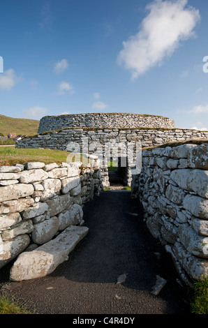 Entrance to Clickimin Broch and Settlement, Lerwick, Shetland Isles, Scotland. United Kingdom. SCO 7274 Stock Photo