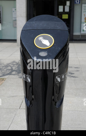 Pod Point Electric Cars Charge Point in Milton Keynes Car Parking and Shopping Centre Area Stock Photo