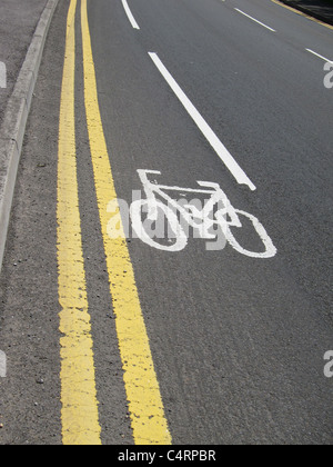 cycle lane and double yellow lines on the upper lisburn road south belfast northern ireland uk Stock Photo Alamy