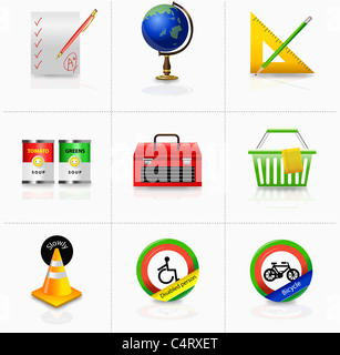 various types of icons Stock Photo