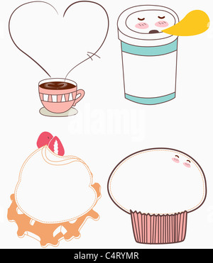 various types of sticker icons Stock Photo