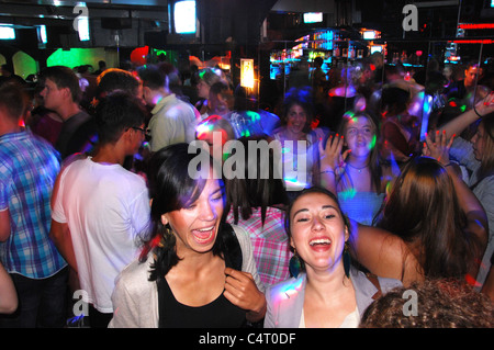 teenagers at a Spanish disco Stock Photo