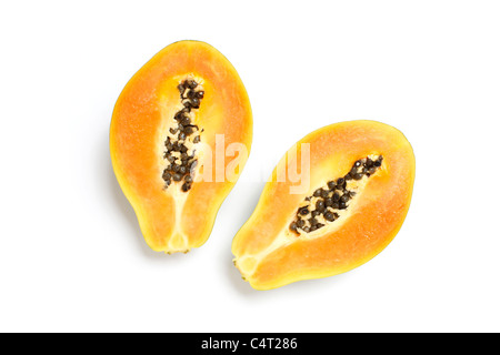 Papayas isolated on white bg Stock Photo