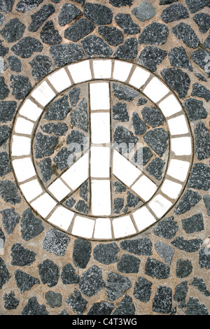 Peace sign design on the street Stock Photo