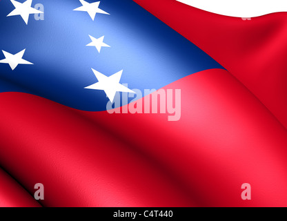 Flag of Samoa. Close up. Stock Photo