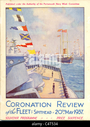 Programme for the Coronation Review of the Fleet, Spithead Stock Photo