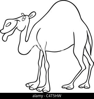 cartoon illustration of dromedary camel for coloring book Stock Photo