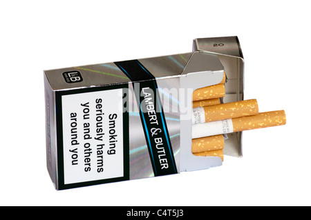 Open Packet Of Cigarettes Stock Photo