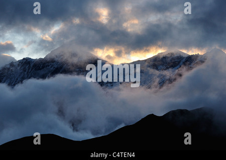 Nilgiri Himal View From Muktinath Valley, Annapurna Conservation Area, Mustang District, Dhawalagiri, Pashchimanchal, Nepal Stock Photo