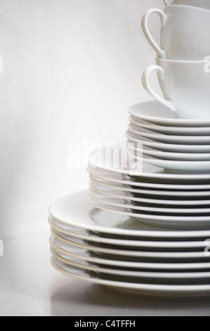 Stack of Plates and Cups Stock Photo