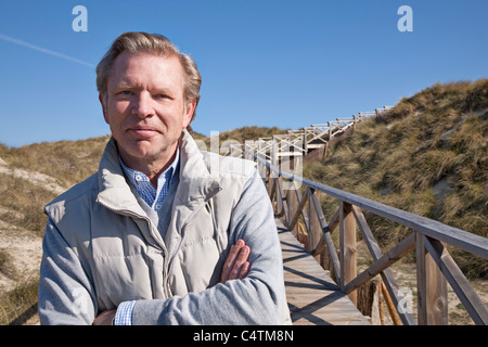 Portrait of Man, Cala Ratjada, Mallorca, Balearic Islands, Spain Stock Photo