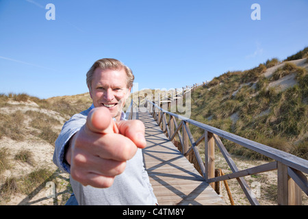Portrait of Man, Cala Ratjada, Mallorca, Balearic Islands, Spain Stock Photo