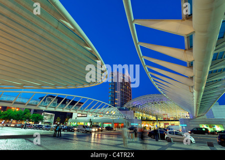 Lisbon, Oriente Station at Dusk Stock Photo