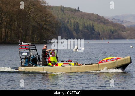 Lake Warden Lake Patrol team on Lake Windermere Stock Photo