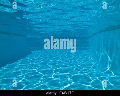Underwater shot in a large, freshly cleaned pool. Stock Photo