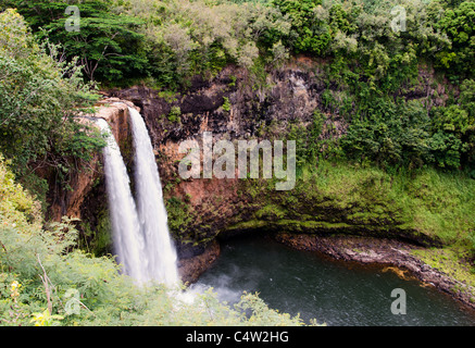 Wailua Falls on the island of Kauai, Hawaii Stock Photo