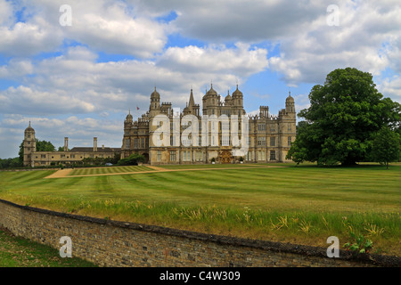 Burghley House, Stamford, considered one of the finest of the grand Elizabethan houses built during the 16th century. Stock Photo