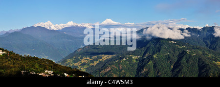 Kangchenjunga View From Tashi Viewpoint, East Sikkim, Sikkim, India Stock Photo