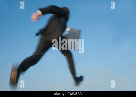 Businessman Jumping, Mannheim, Baden-Wurttemberg, Germany Stock Photo