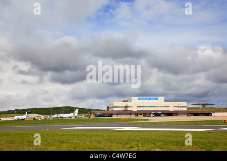 Sumburgh airport at the southern tip of the Shetlands mainland. Sumburgh, Shetland Islands, Scotland, UK Stock Photo