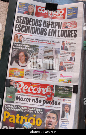 Portugal Portuguese newspapers newspaper papers Stock Photo