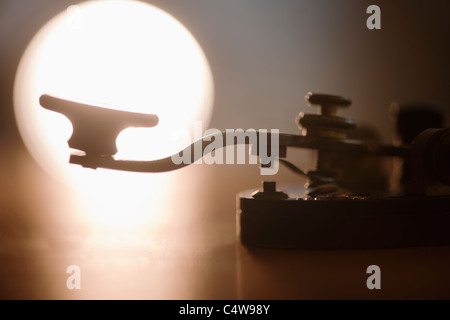 Close-up of telegraph key Stock Photo