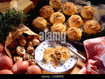 Potato mushroom buns Stock Photo