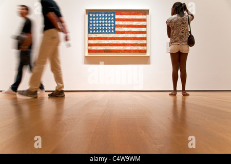 Flag by Jasper John, MOMA, Museum of Modern Art, New York City Stock Photo