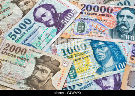 Detailansicht verschiedener ungarischer Forint Banknoten | Detail photo ...